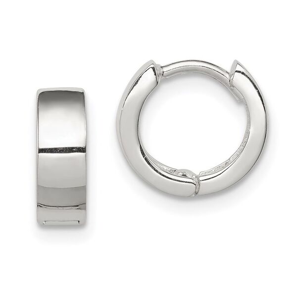 Kazi Luxury Sterling Silver Hinged Hoop Earrings - Picture 1 of 4